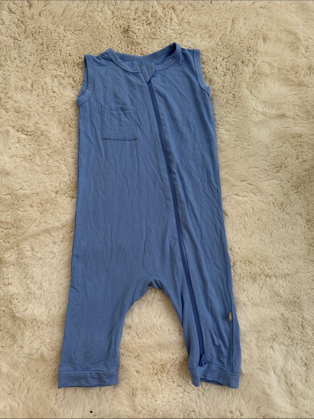 Kyte BABY Blue Sleeveless Zippered One-Piece Bodysuit